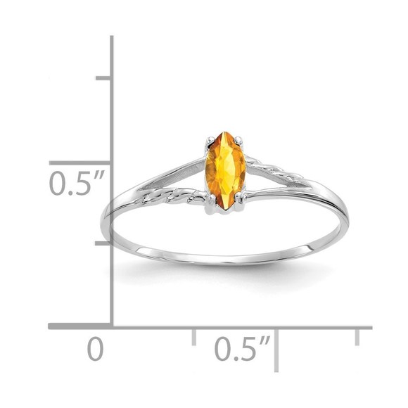 14k White Gold Citrine (November Birthstone) Ring Size 7 - Picture 3 of 6